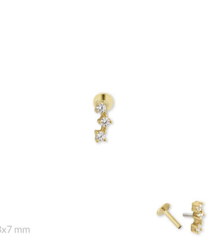 Piercing triple zirkonia g-p