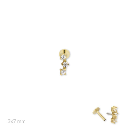 Piercing triple zirkonia g-p