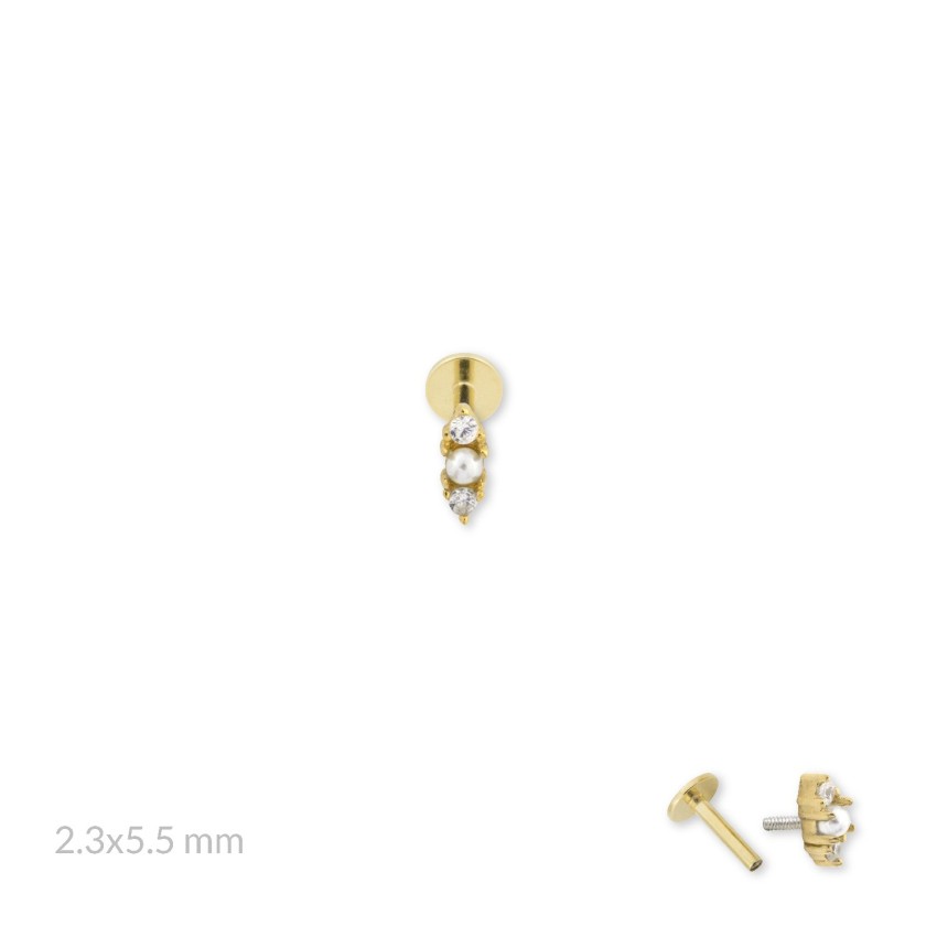 Piercing zircon pearl g-p