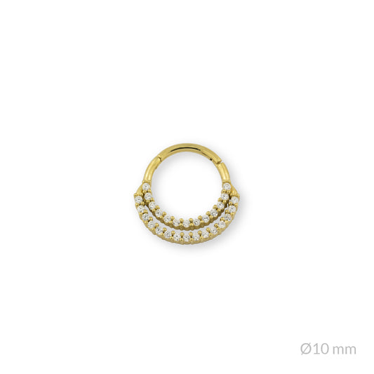 Piercing hoop double zircon  g-p