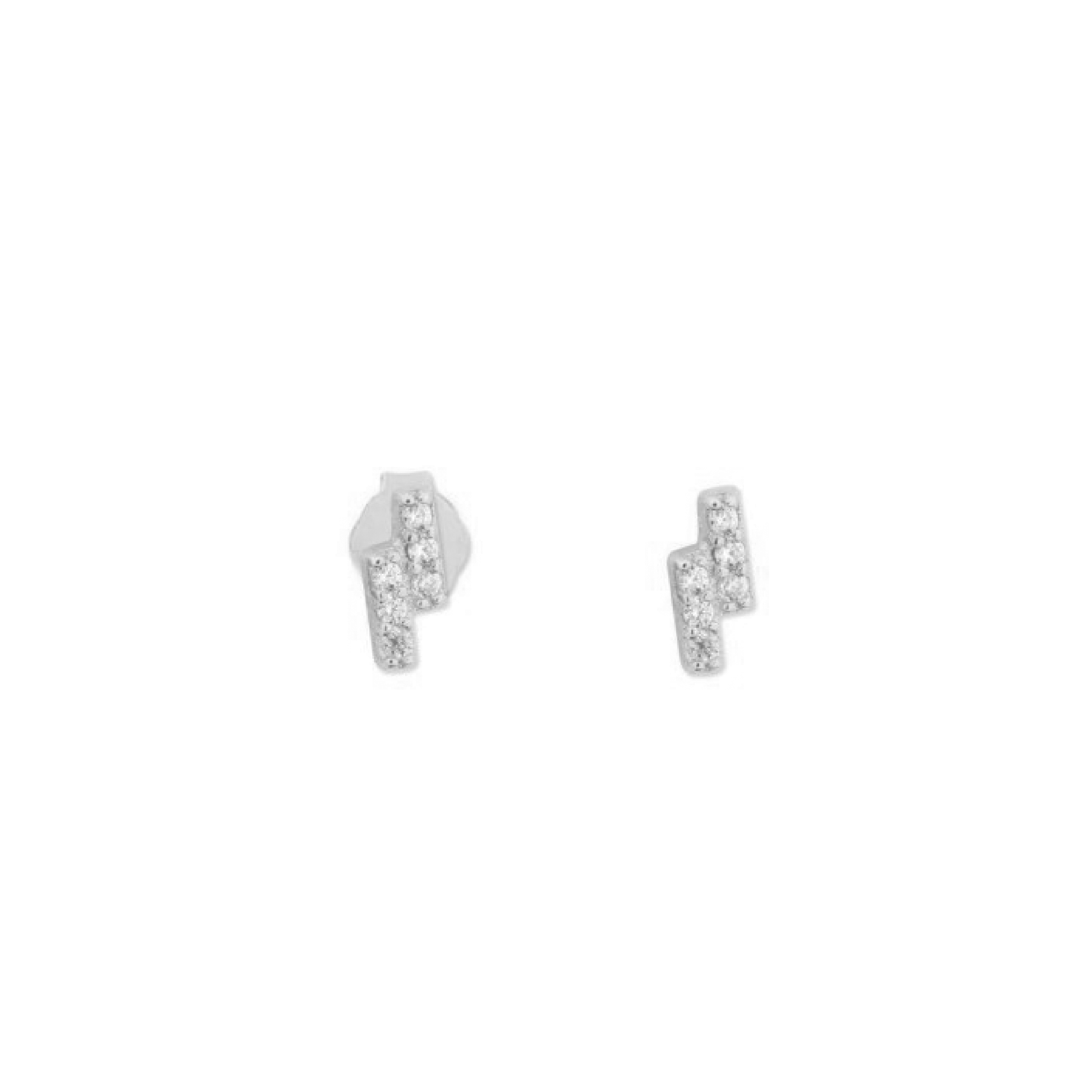 Double bar stud silver