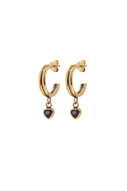 Hoop stripe heart charm g-p