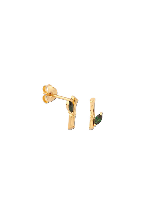 Bamboe stud earring g-p