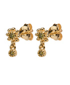 Flower peridot stud g-p
