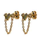 Peridot chain earring g-p