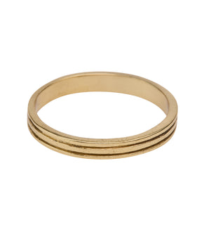 Brass thin stripe band ring