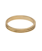 Brass thin stripe band ring