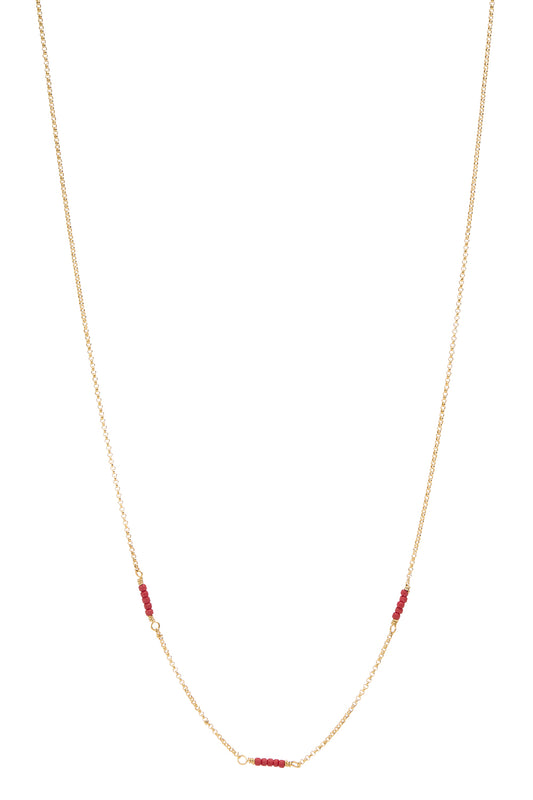 Necklace red stone g-p