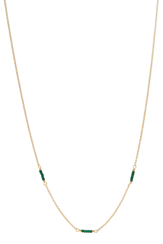 Necklace green stone g-p