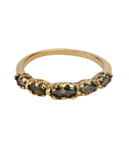Brass green multi stone