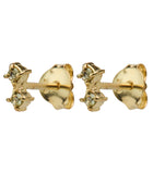 Double tiny stud peridot  g-p