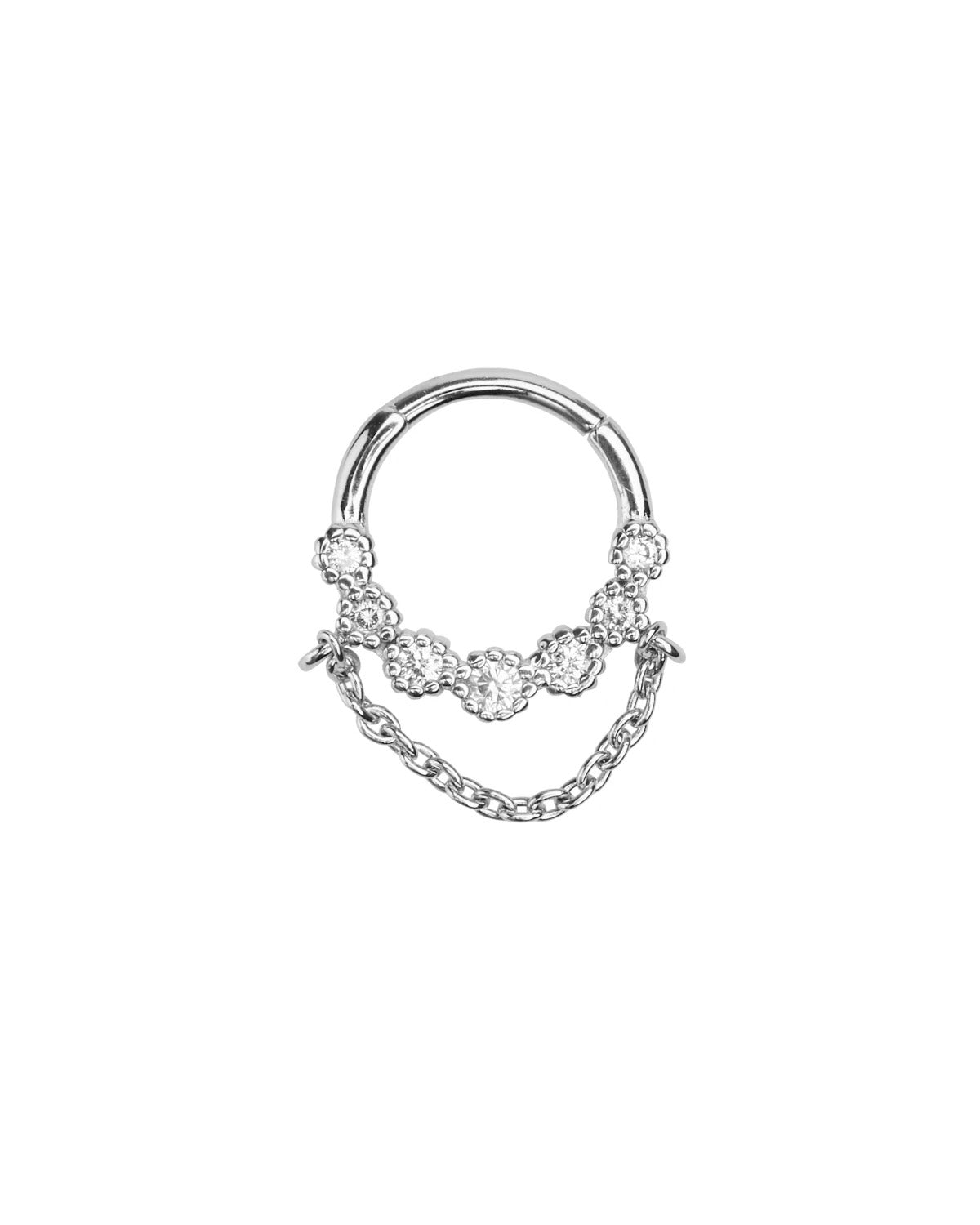 Silver piercing zircon chain