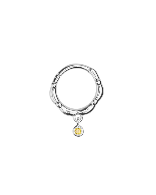 Silver piercing peridot stone