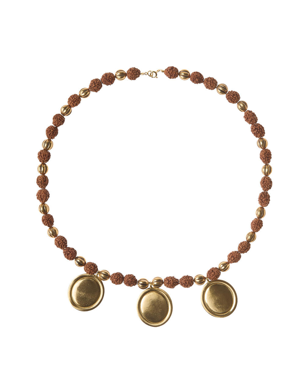 Necklace bold coin and stone