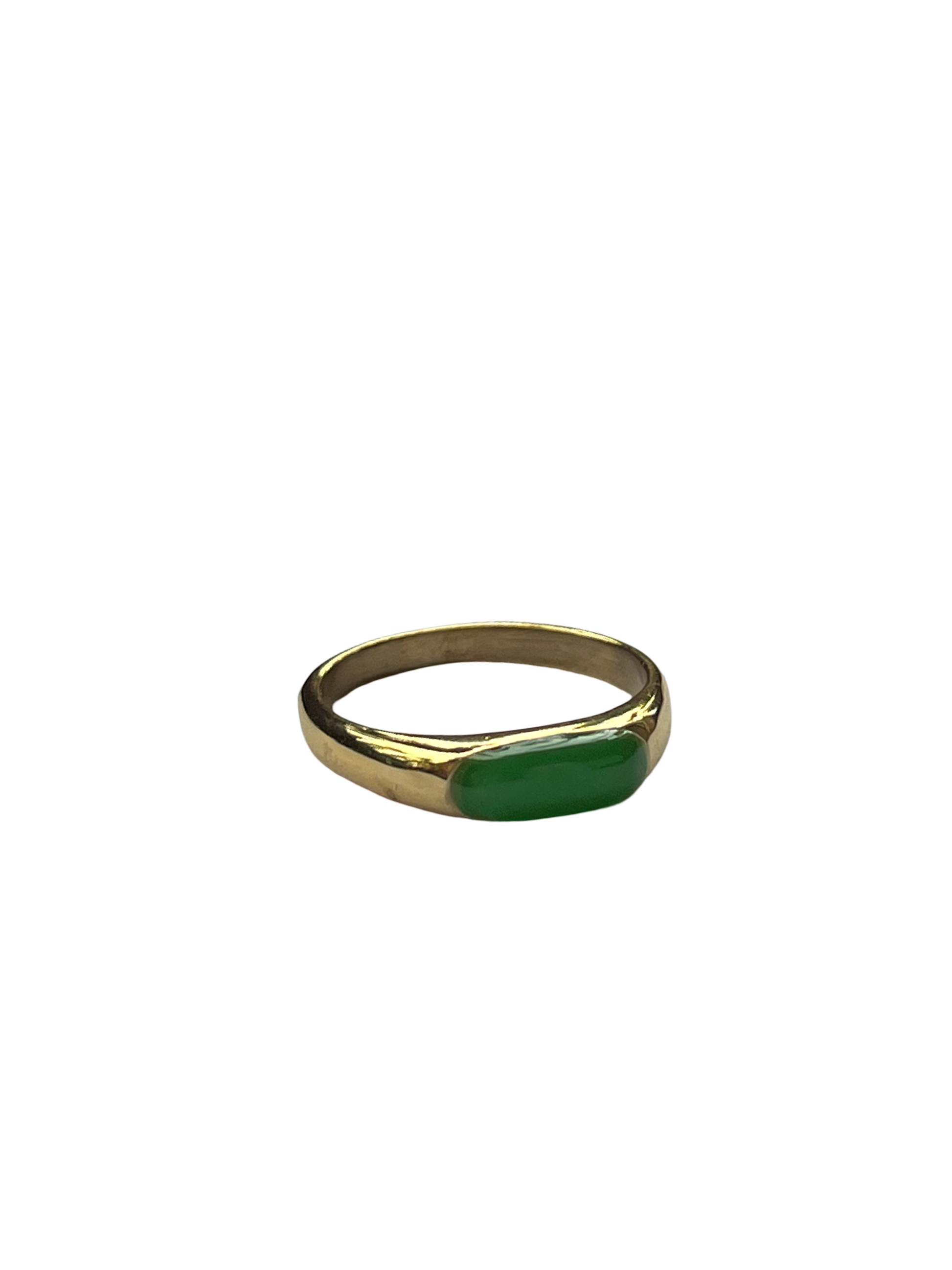Brass green signet ring