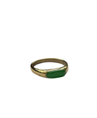 Brass green signet ring