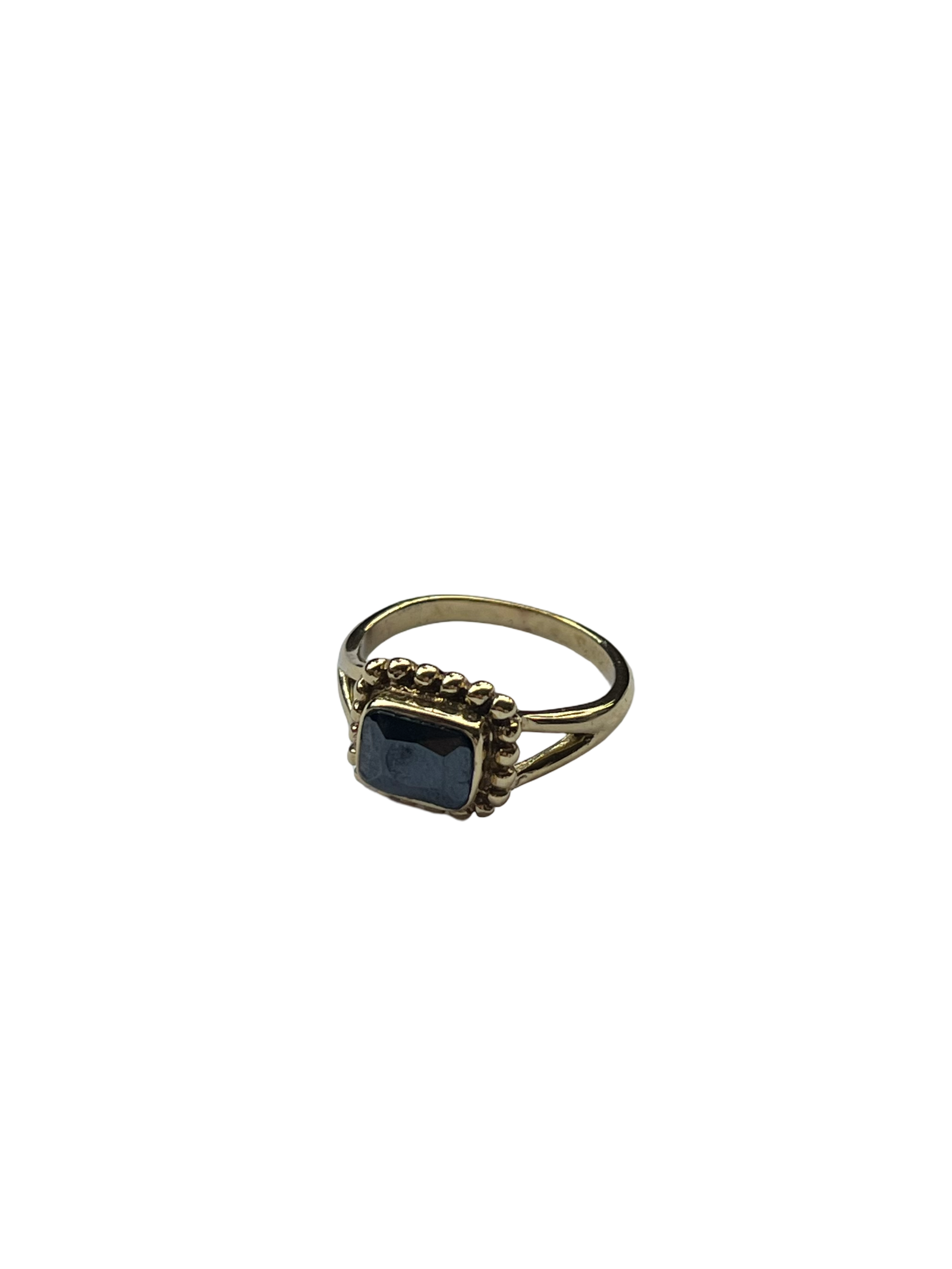 Brass black zircon dot ring