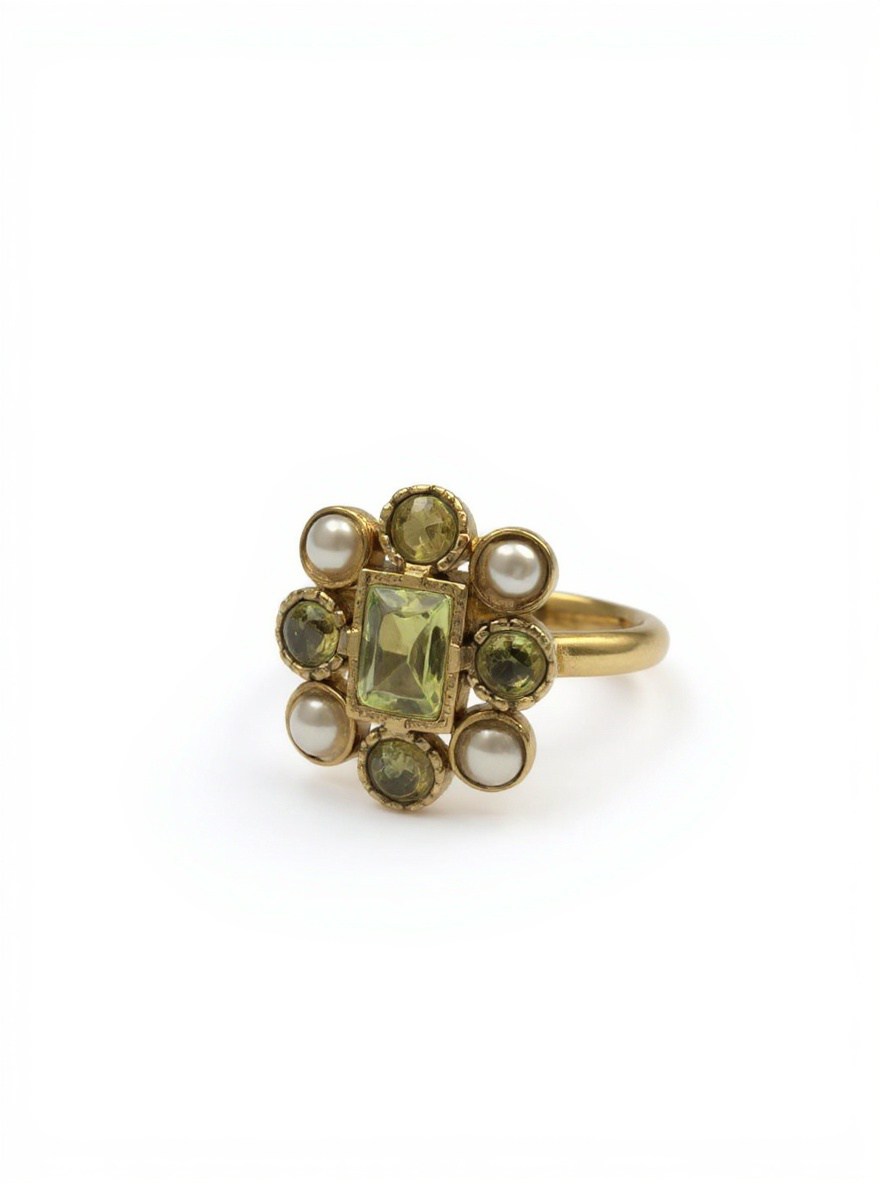 Brass green vintage flower
