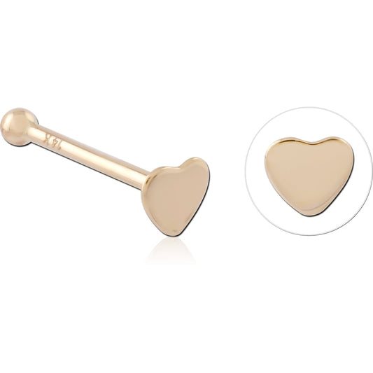Flat heart piercing 14K per piece