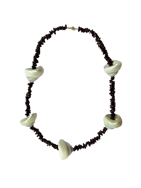 Hematite shell necklace g-p