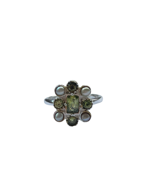 Green vintage flower brass/ s-p,