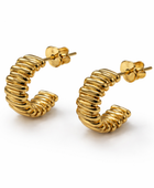 Multi bar hoop stud earring brass/g-p