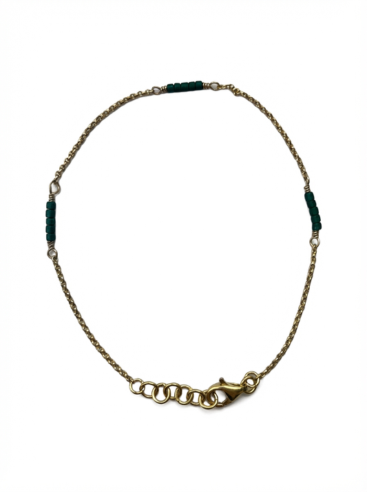 Bracelet green stone g-p