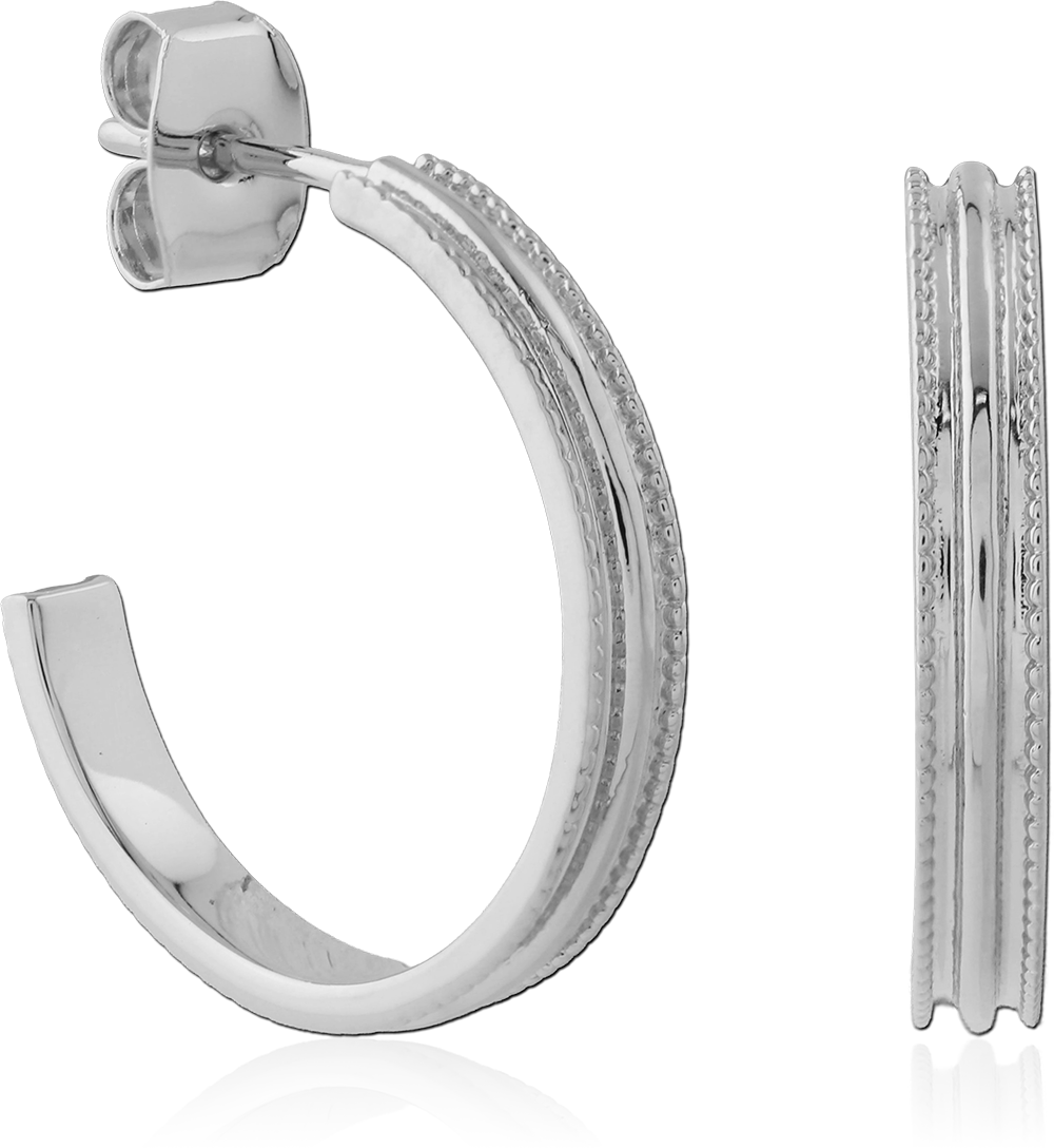 Stud stripe hoop brass/ s-p