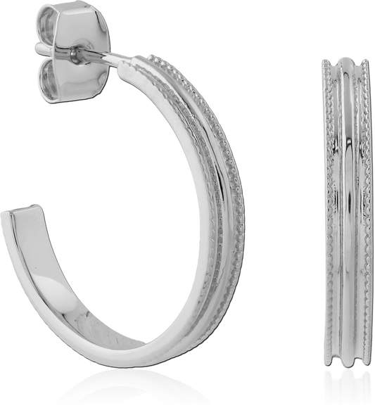 Stud stripe hoop brass/ s-p