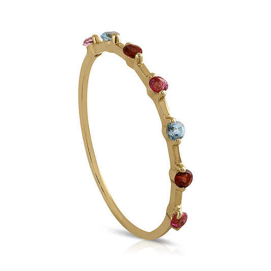 Ring 14 crt gold rainbow ring