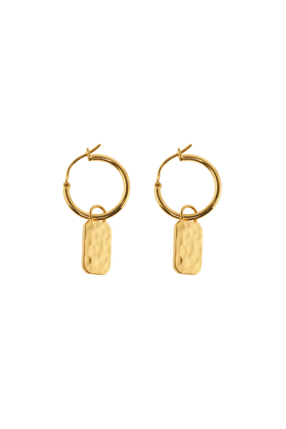 Earring tag hammered brass/g-p
