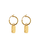 Earring tag hammered brass/g-p