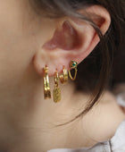 Earring tag hammered brass/g-p