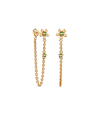 Peridot flower chain earring g-p