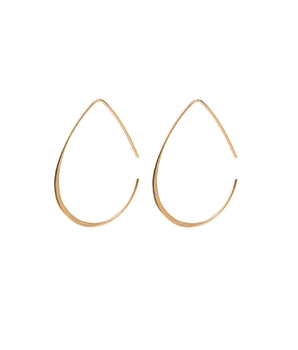 Open thin drop hoop brass/ g-p