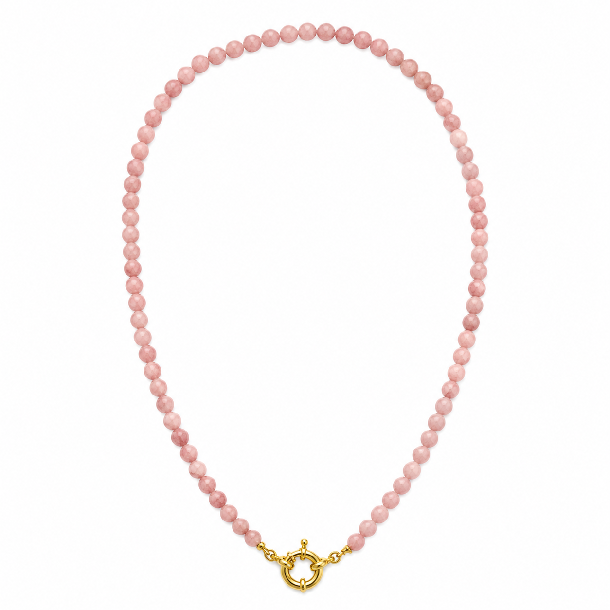 Necklace pink stone with big lock