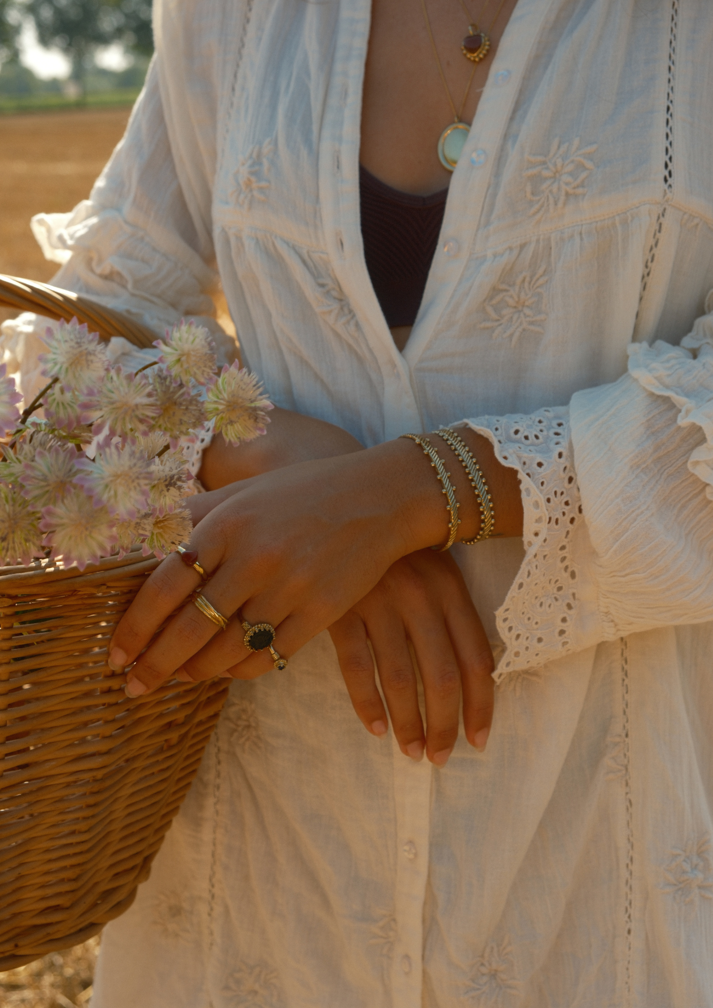 Brass multi dot cuff bracelet