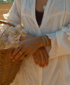 Brass multi dot cuff bracelet