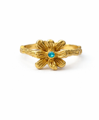 Brass flower twig ring