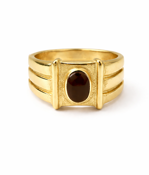 Brass brown signet ring