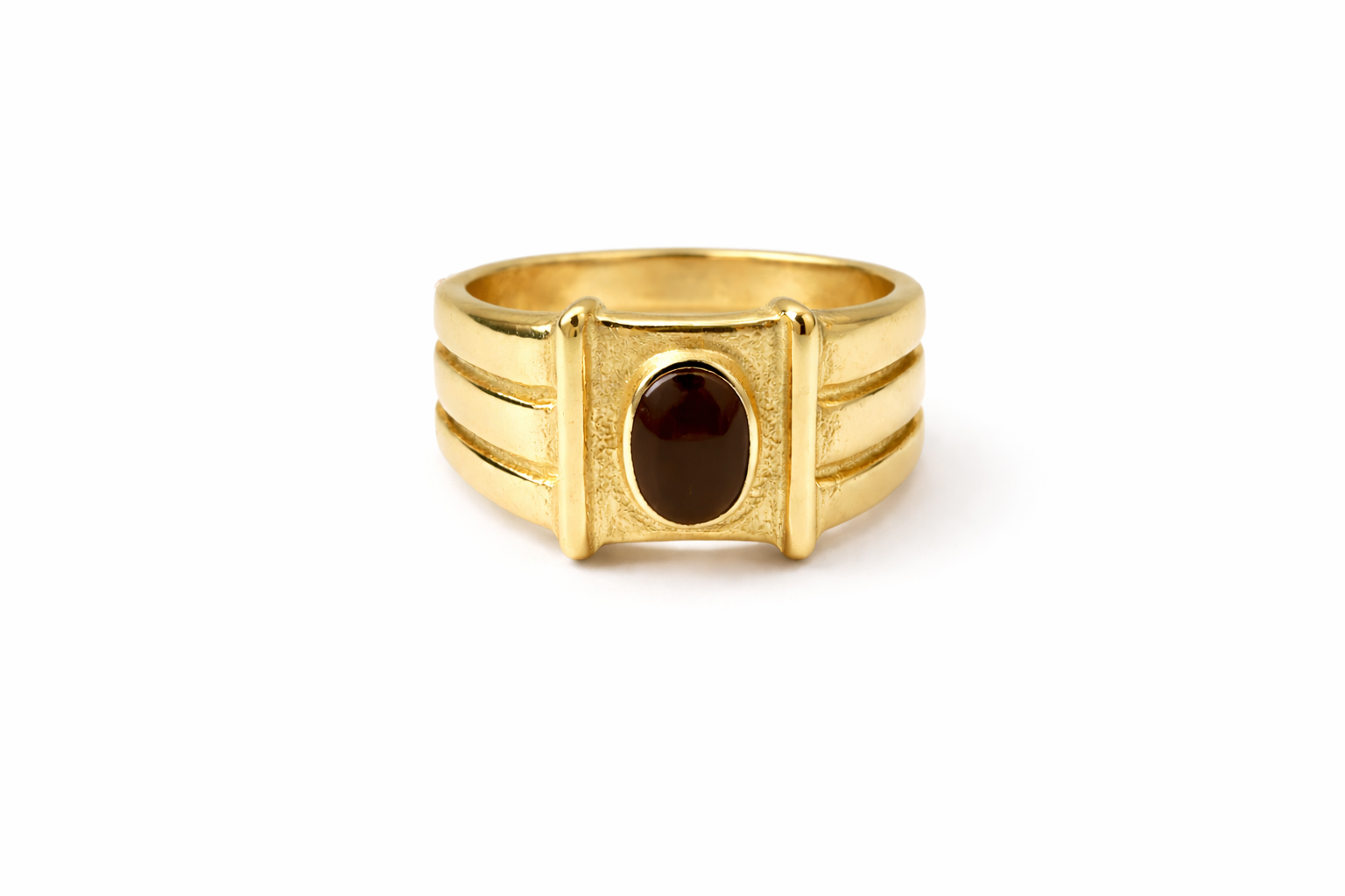 Brass brown signet ring