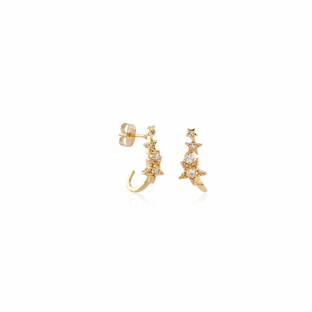 Falling star earring brass/ g-p