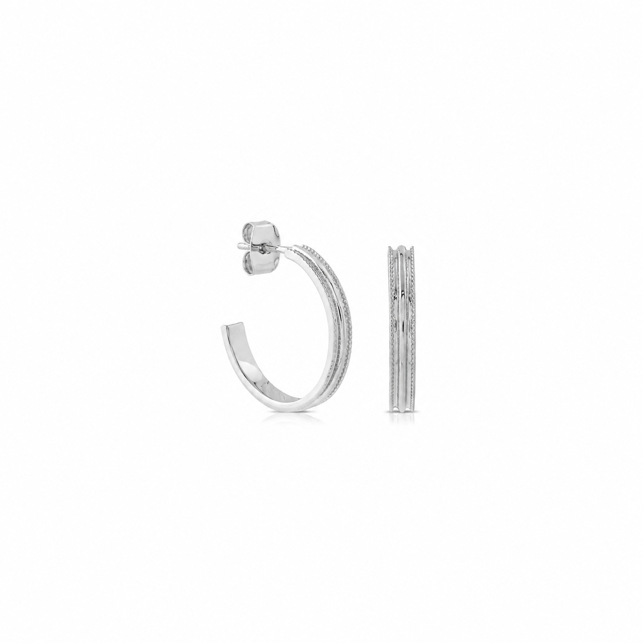 Stud stripe hoop brass/ s-p