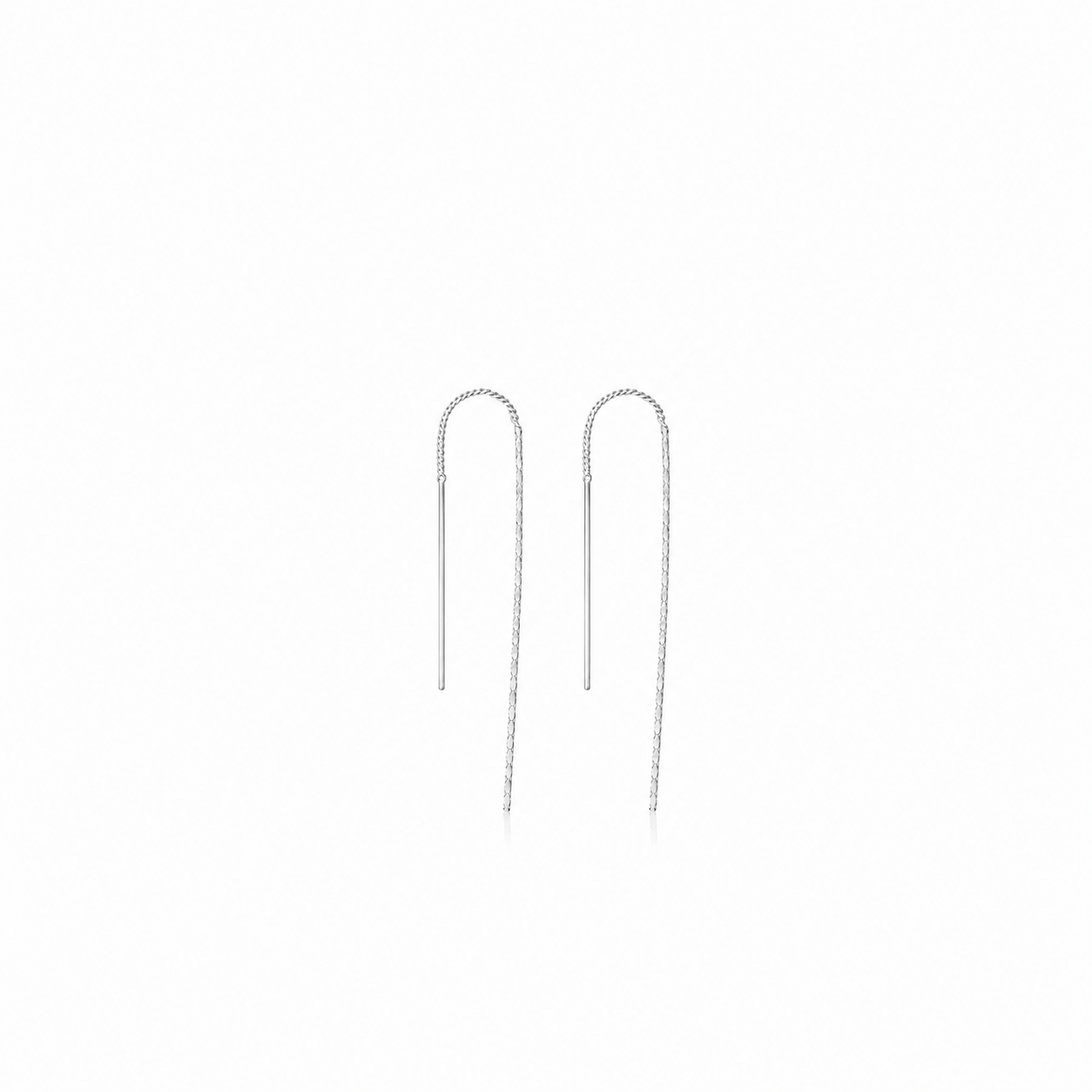 Silver threader earring