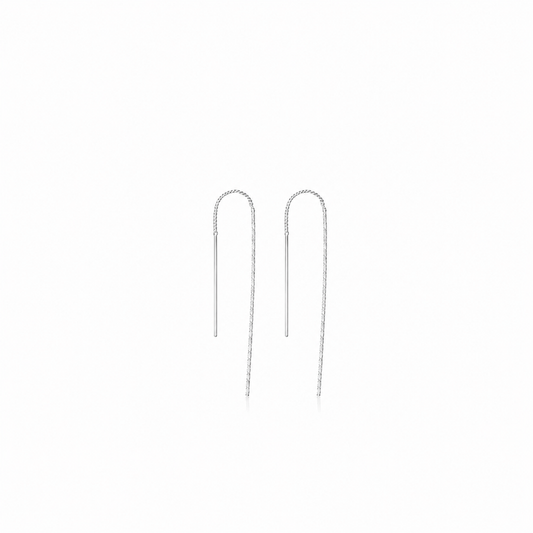 Silver threader earring