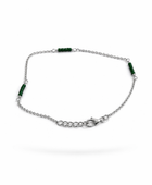 Silver bracelet green stone