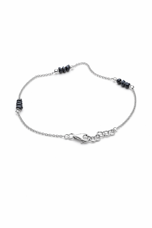 Silver bracelet blue stone