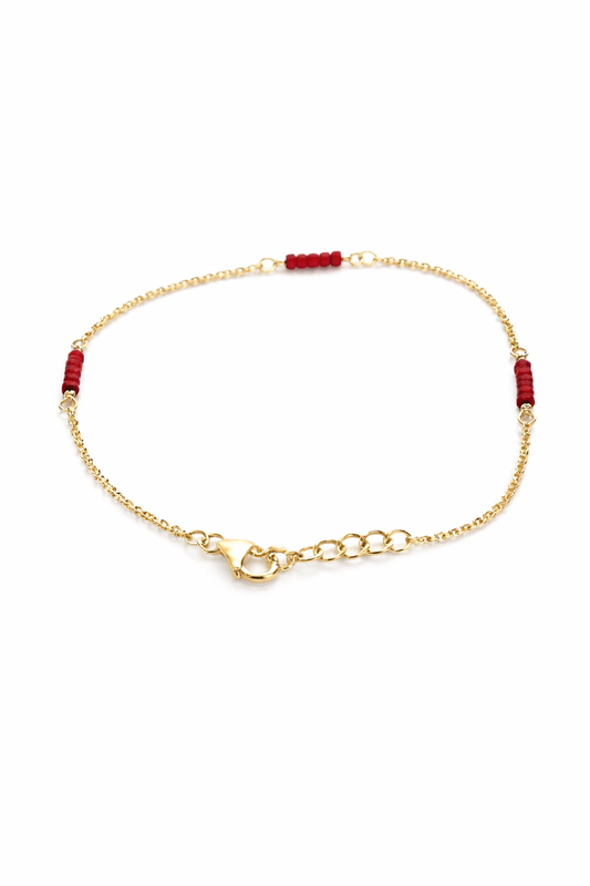 Bracelet red stone g-p