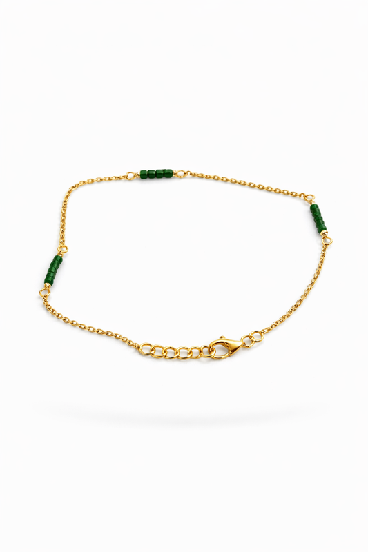 Bracelet green stone g-p