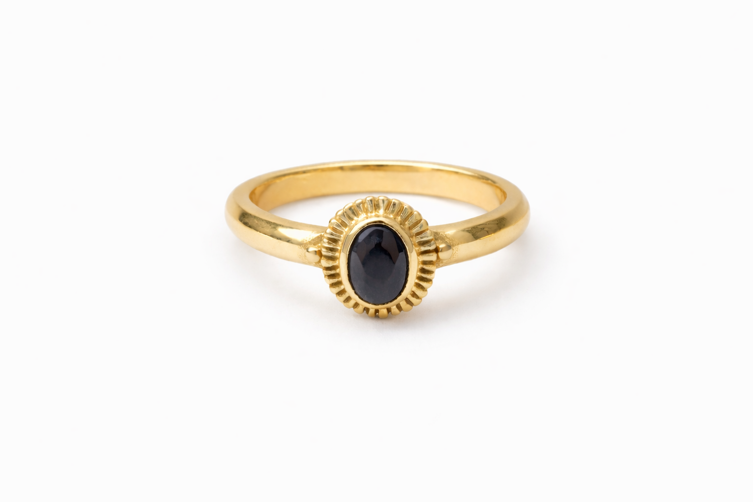 Brass black sun ring